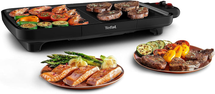 Tefal Plancha Booster Elektro-Plancha 2200 W, 2 Kochzonen, einstellbares Thermostat, grosse Kochfläc