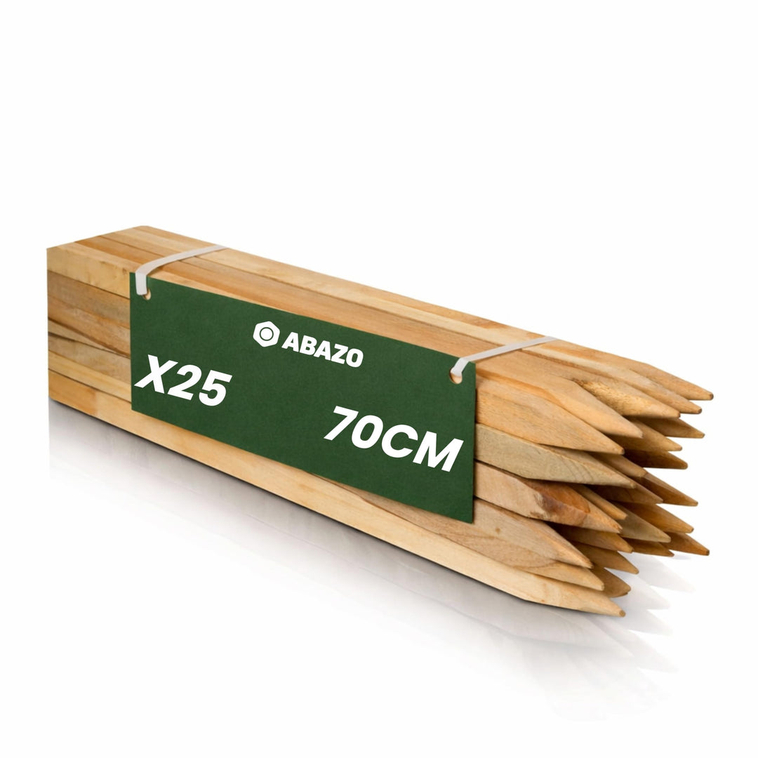 Holzpfähle Quadratisch 25 Stück – Länge 70cm – 25 x 25 mm Holzstäbe aus Buchenholz – Pflanzenstütze