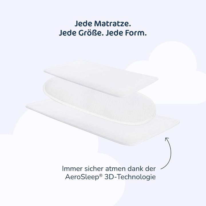AeroSleep - SafeSleep 3D-Matratzenschoner - Matratzenschutz für Kinder und Baby Matratzen - Wiege -