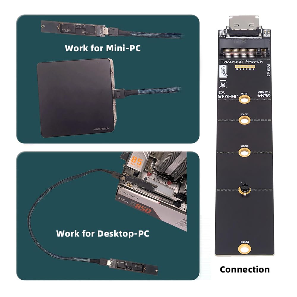 cablecc NVME 2280 PCIe 4.0 M.2 NGFF M-Key auf Oculink SFF-8612 SFF-8611 PCIe SSD PCBA Adapter für Ma