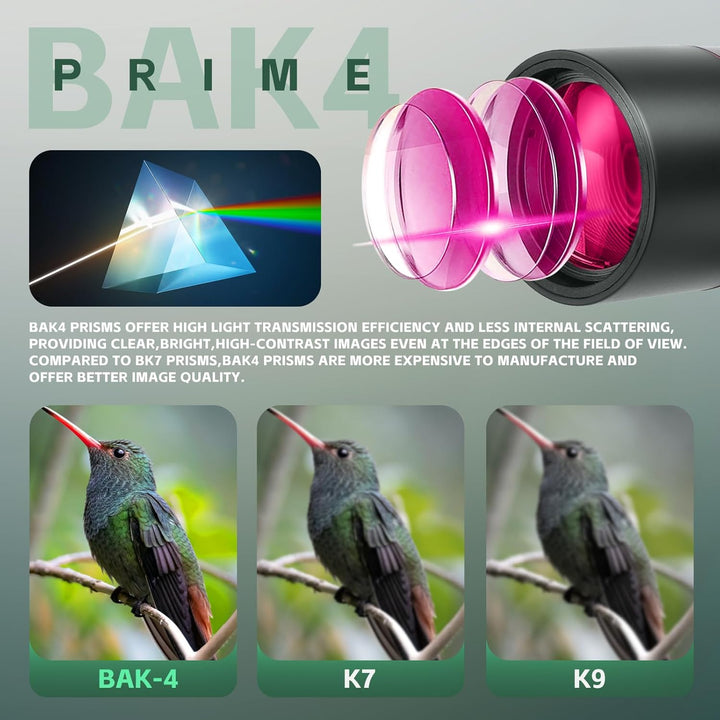 Spektive für Zielschiessen - HD Spektiv mit Stativ Tragetasche & Smartphone Halterung - BAK4 Spektiv