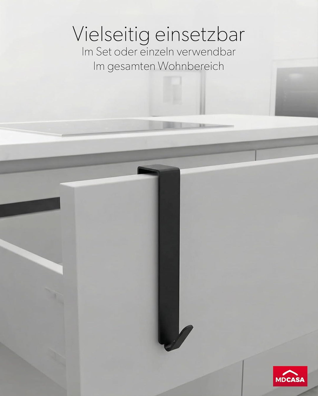 MDCASA Premium Türhaken I Türhaken zum Einhängen inkl. Filzpad I 4 hochwertige &amp; stabile Haken zum E