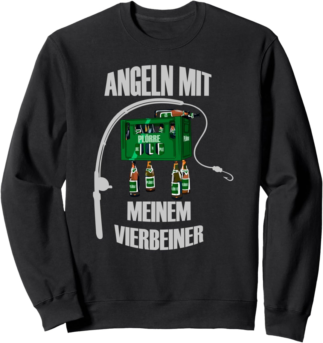 Angeln mit meinem Vierbeiner, Angler, Fischer, lustig, Bier Sweatshirt