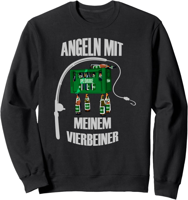 Angeln mit meinem Vierbeiner, Angler, Fischer, lustig, Bier Sweatshirt