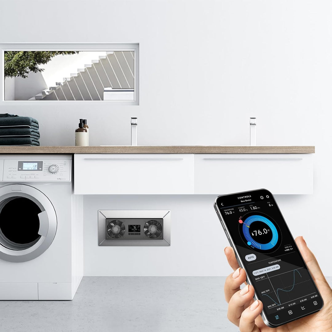 AC Infinity AIRTITAN T8, Ventilator für Kriechkeller, mit WiFi-App-kompatiblem Temperatur-Feuchtigke