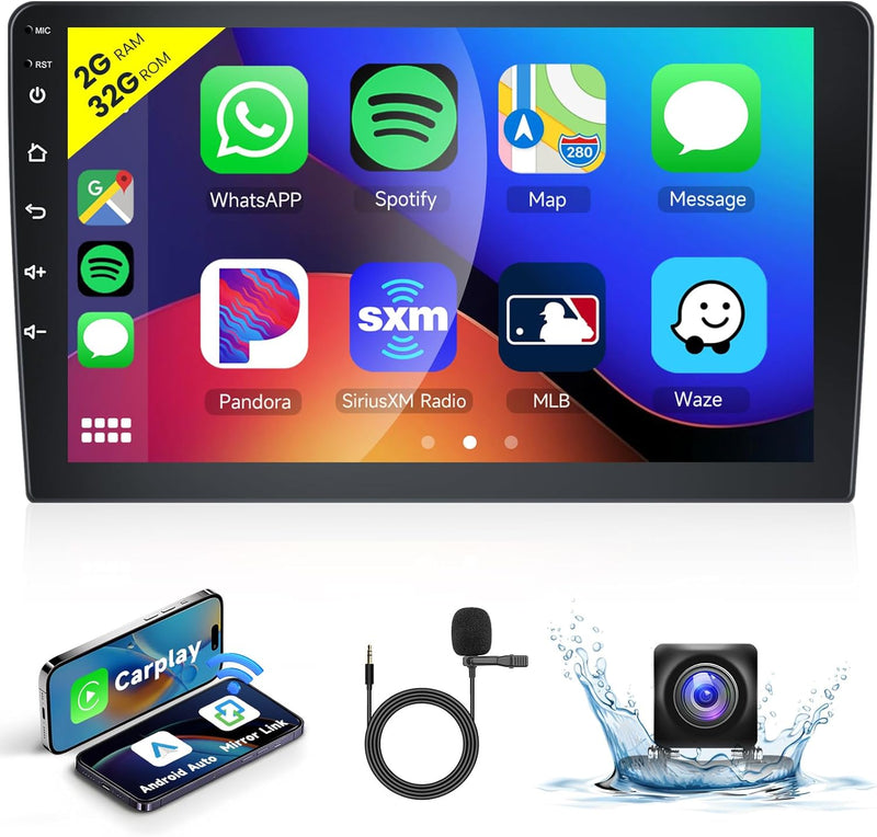 Podofo Android 11 Autoradio 2 Din 2+32G Wireless Carplay Android Auto Mirror Link Bluetooth 10.1&