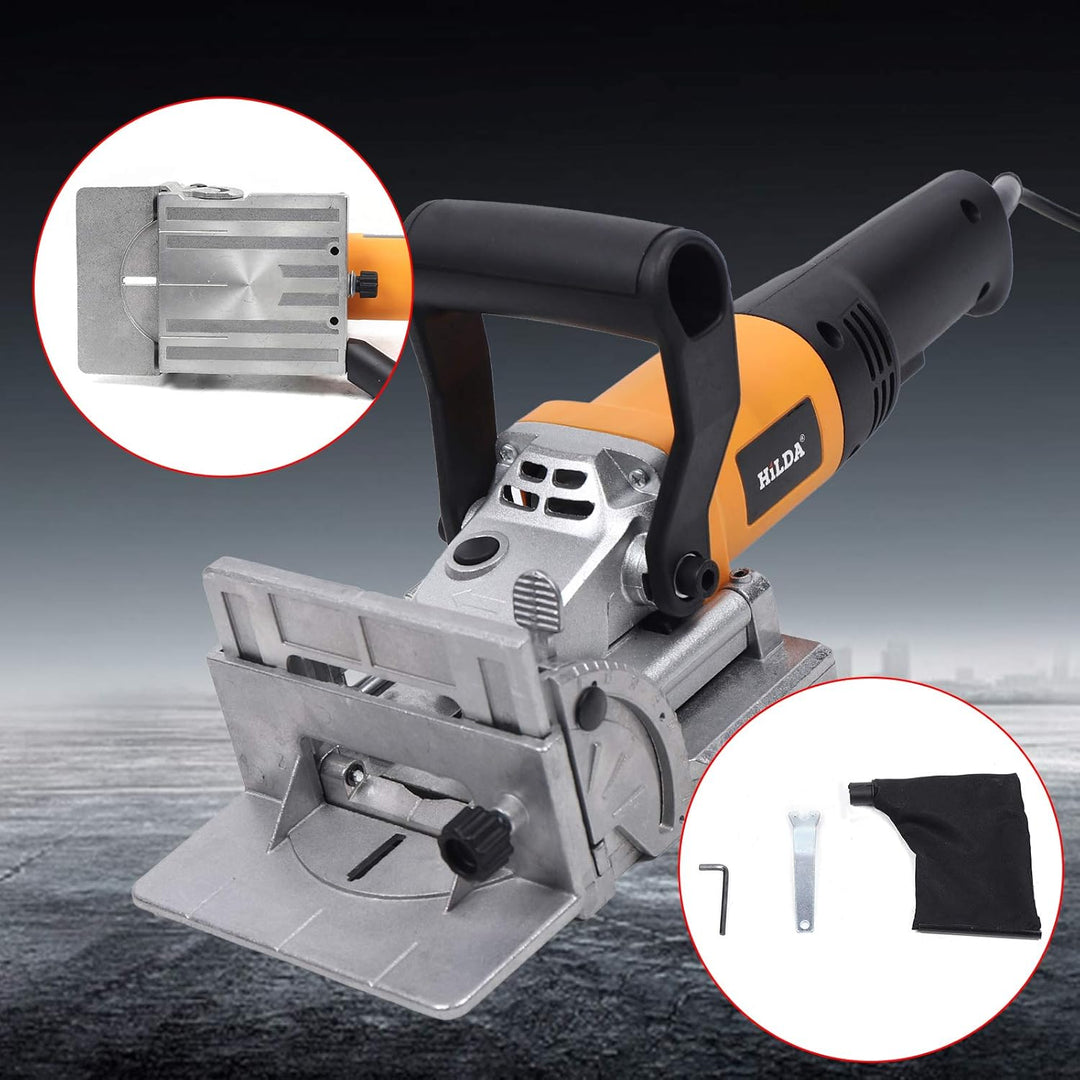 Flachdübelfräse 760W 220V, Nutfräse, Fräsmaschine Holz, Holzverbindungsfräse, Winkel- und höhenverst