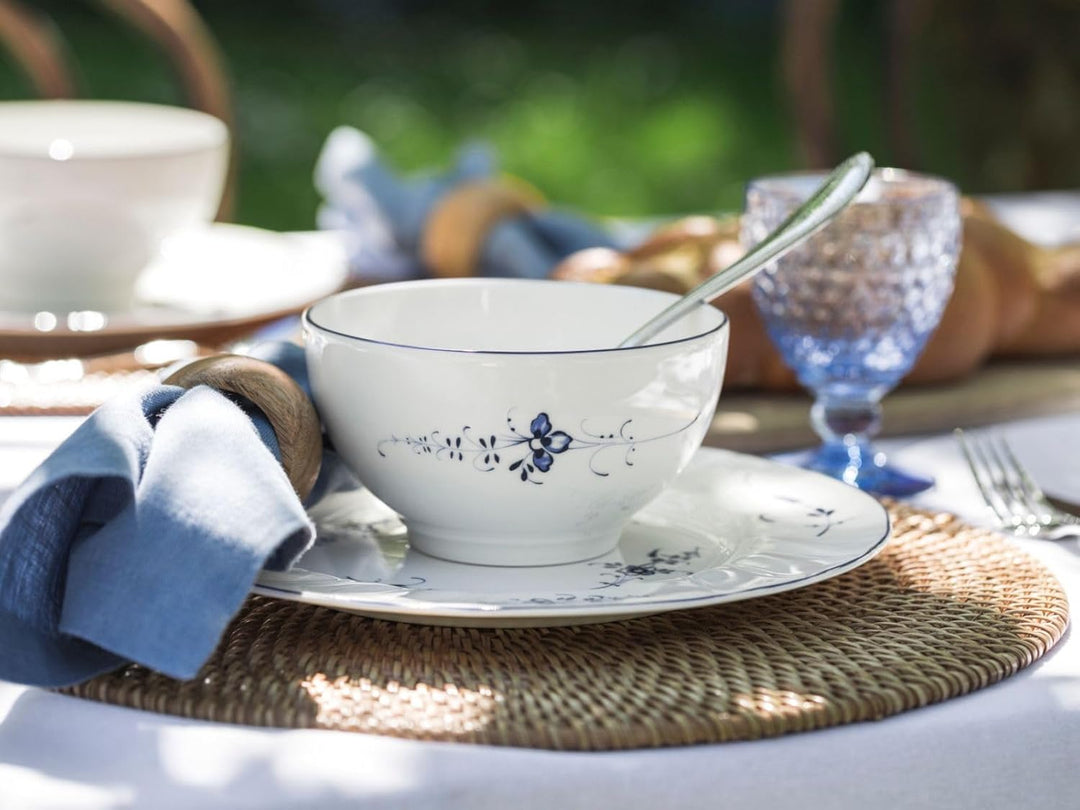 Villeroy &amp; Boch Vieux Luxembourg Schalen 4er Set, 750 ml, Bol mit blauem Dekor, Premium Porzellan, W