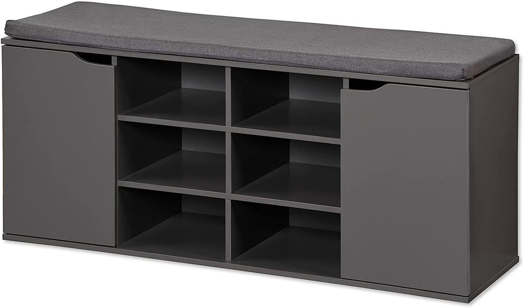 Kesper | Schuhschrank mit Sitzkissen, Material: Spanplatte, Textil, Masse: 103 x 48 x 30,5 cm, Farbe