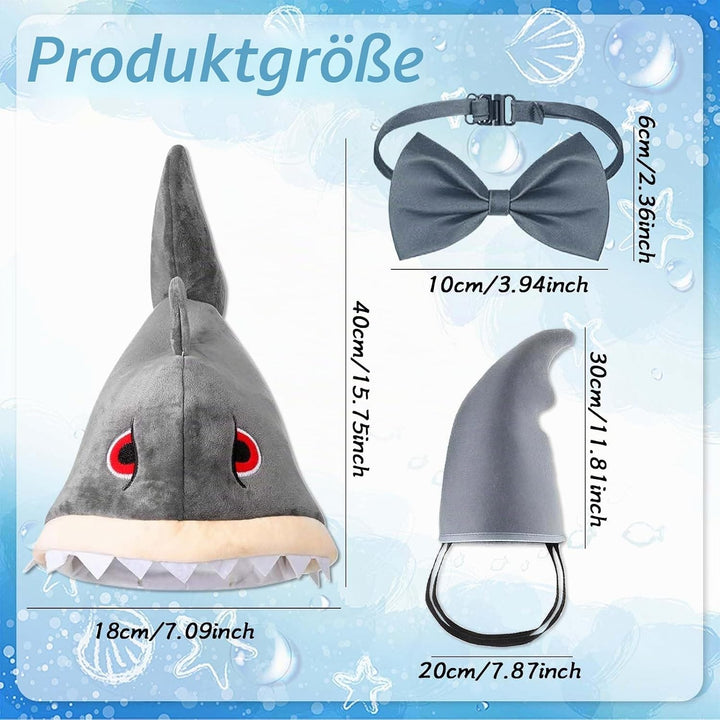 Lustige Hüte Plüschmütze Fischmütze Lustiger Hut Hai Kostüm Set - Lustige Hüte Plüschmütze Fischmütz