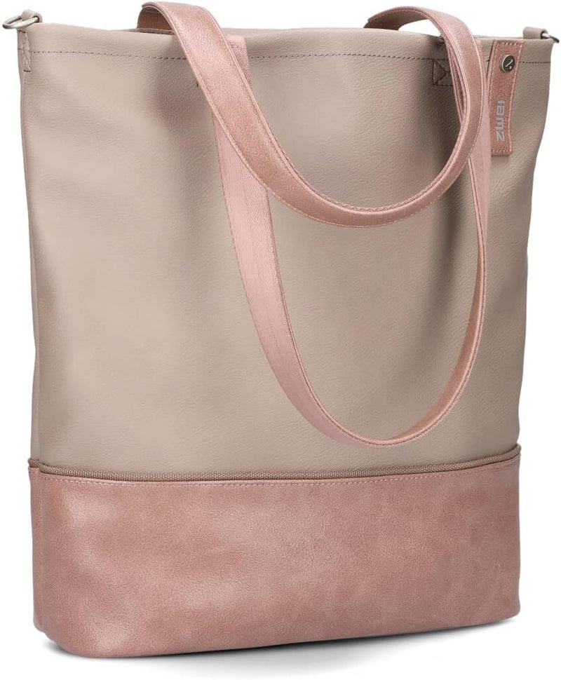 Zwei Handtasche Umhängetasche Shopper J145 Blush, Blush