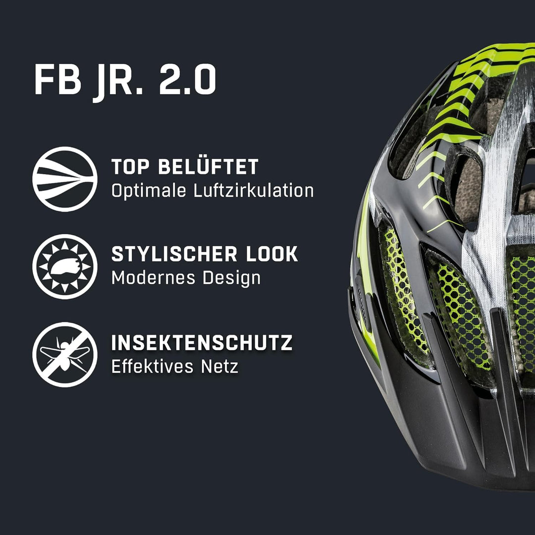 ALPINA FB JR. 2.0 - Stossabsorbierender, Leichter & Stabiler Fahrradhelm Mit nachrüstbarem LED Für K