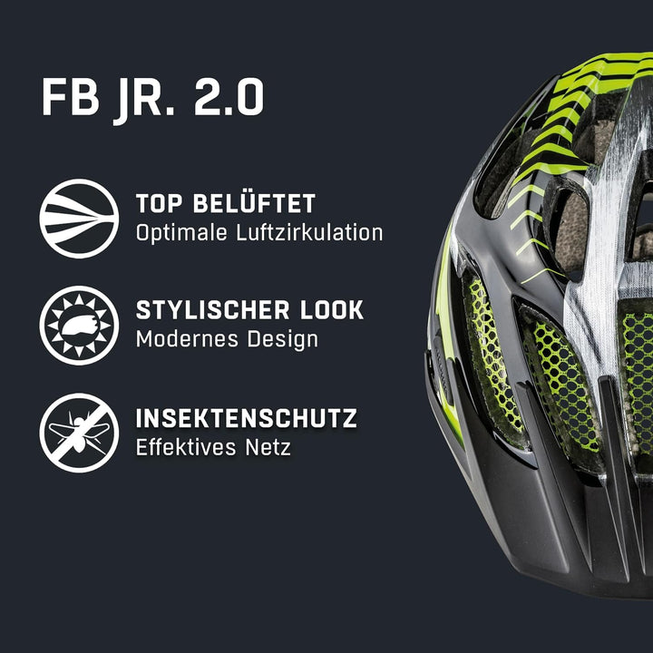 ALPINA FB JR. 2.0 - Stossabsorbierender, Leichter & Stabiler Fahrradhelm Mit nachrüstbarem LED Für K