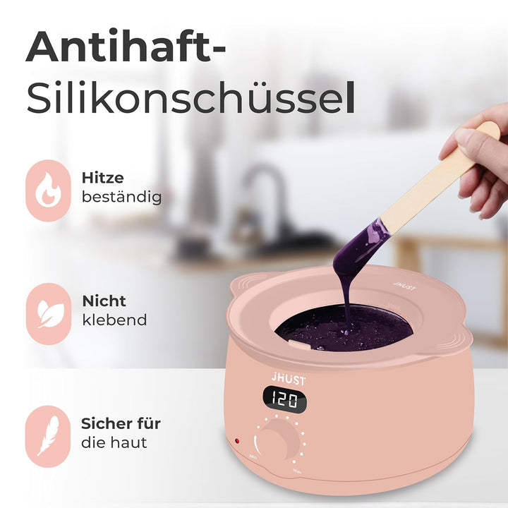 Wachswärmer-Set Pink mit 600g Wachsperlen & viel Zubehör, inkl. After-Wachs-Spray, Wachsset Waxing P
