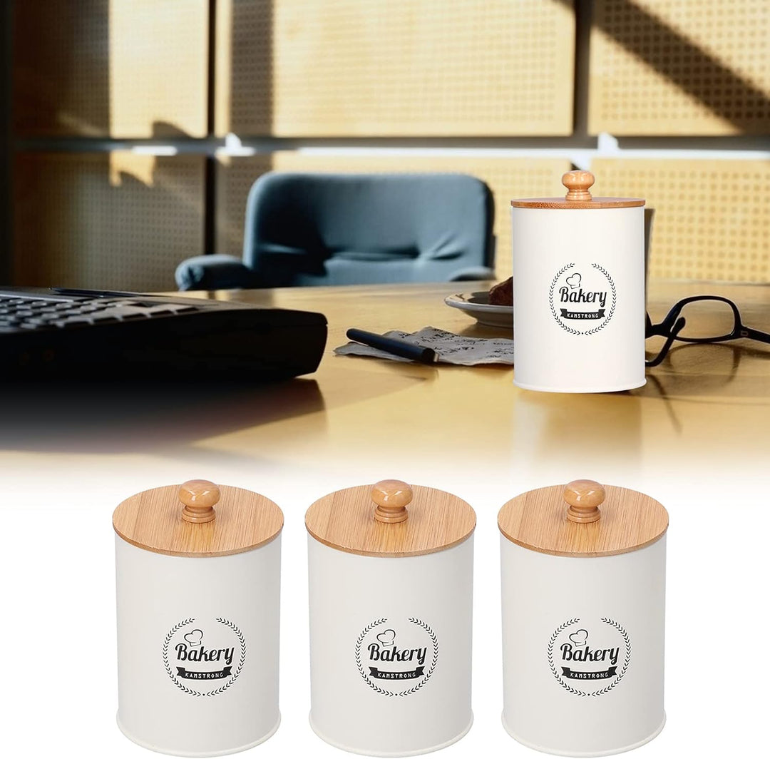MOUMOUTEN Kaffee Vorratsbehälter, 3 Stück Teebehälter Bambus Deckel Glas Tee luftdichte Vorratsbehäl