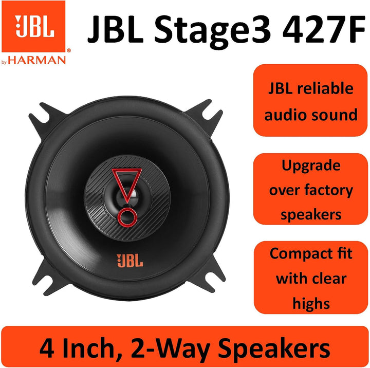 JBL Stage3 427F 2-Wege Auto Lautsprecher Set von Harman Kardon - 150 Watt Autolautsprecher - 2 stück