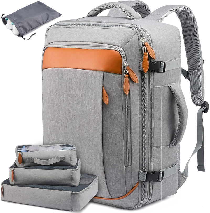 LOVEVOOK Handgepäck Reiserucksack, 35L-40L Erweiterbarer Handgepäck Rucksack Flugzeug, Grosse Laptop