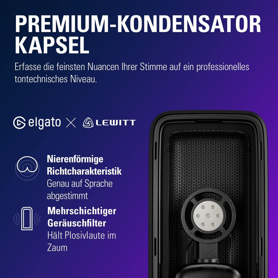 Elgato Wave:3 - Professionelles USB-Kondensatormikrofon für Streaming, Podcasts, Gaming und Homeoffi