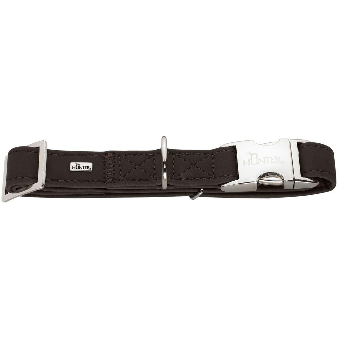 HUNTER SOFTIE ALU-STRONG Hundehalsung, Hundehalsband, Kunstleder, Aluminium Klickverschluss, L, brau