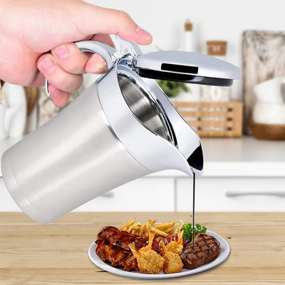 Sauciere Sossenkrug, 304 Edelstahl Thermo-Saucentopf Doppelwandig Isolierte Sauciere Topf Servierkru