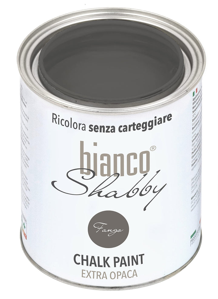 bianco Shabby® Fango Kreidefarbe Wasserbasis für Alle Oberflächen einfach zu verarbeiten ohne schlec