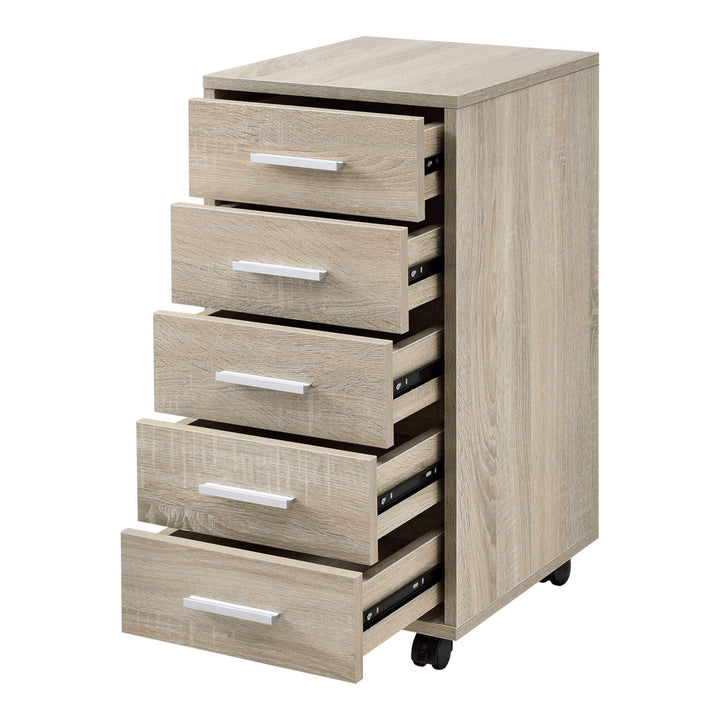 [en.casa] Rollcontainer mit 5 Schubladen Rollschrank Rollwagen 63x33x38cm Schubladencontainer Büroco