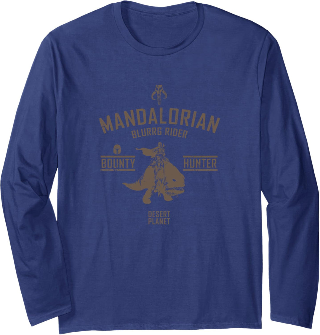 Star Wars The Mandalorian Blurrg Rider Logo Langarmshirt