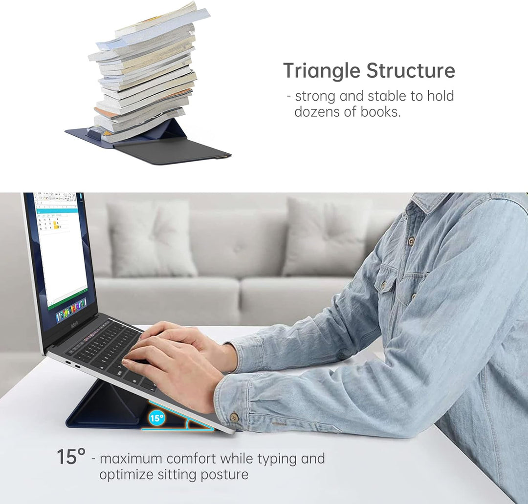 NOVOO RT13 4-in-1 Laptop-Schutzhülle für Leder, wasserdicht, ergonomische Ständer, Kartenfächer, Mau
