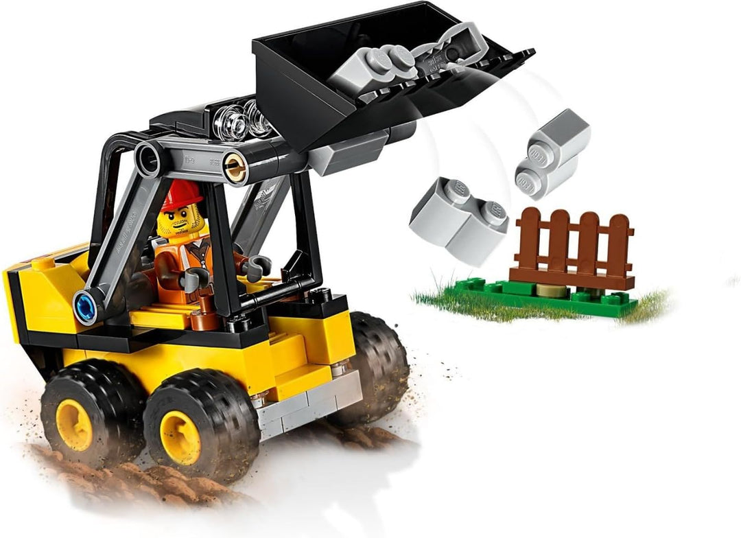 LEGO 60219 City Frontlader, Baumaschinen-Set mit Strassenarbeiter Minifigur