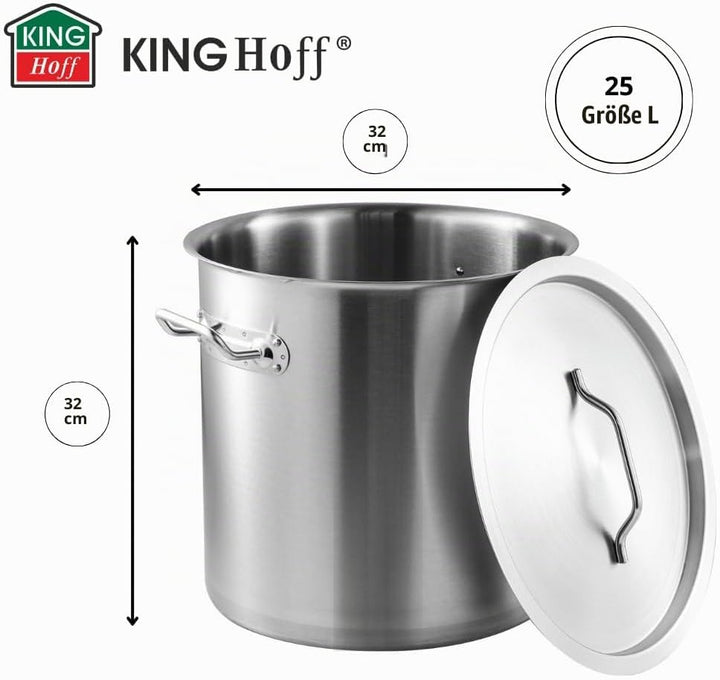 Gastronomischer Topf Kochtopf 32 cm 25L EdelstahL Kinghoff KH-1963