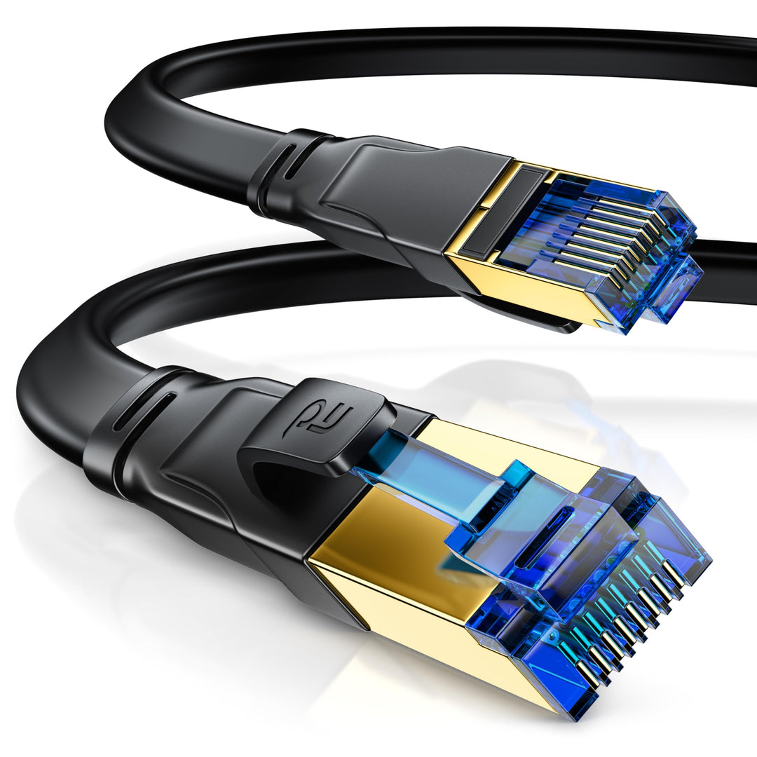 CSL - 7,5m CAT 8 Netzwerkkabel Flach und Dünn, Lan Kabel für 40 Gigabit High Speed Internetkabel, Fl