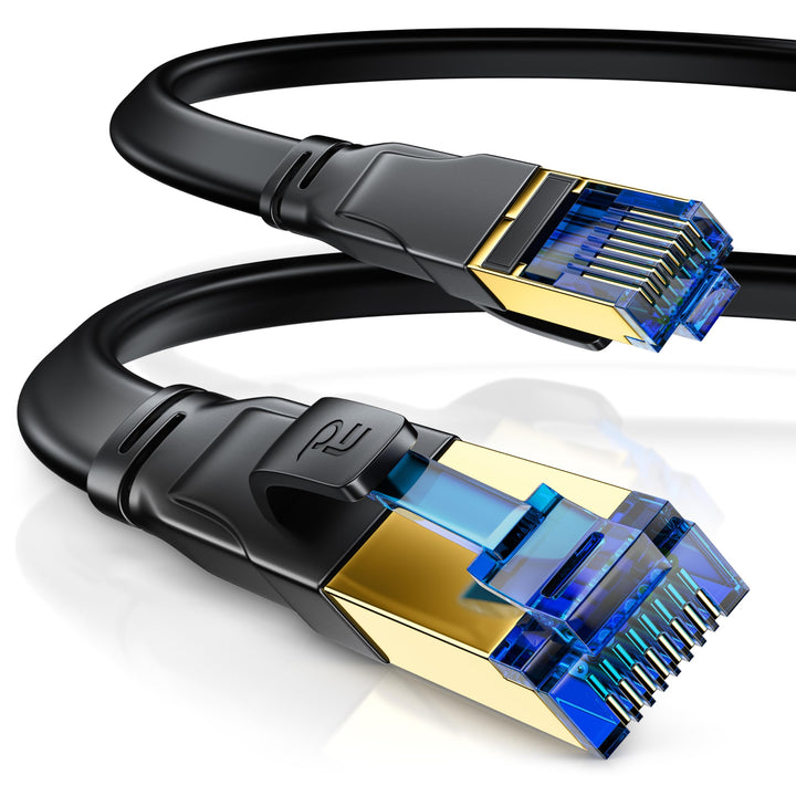 CSL - 7,5m CAT 8 Netzwerkkabel Flach und Dünn, Lan Kabel für 40 Gigabit High Speed Internetkabel, Fl