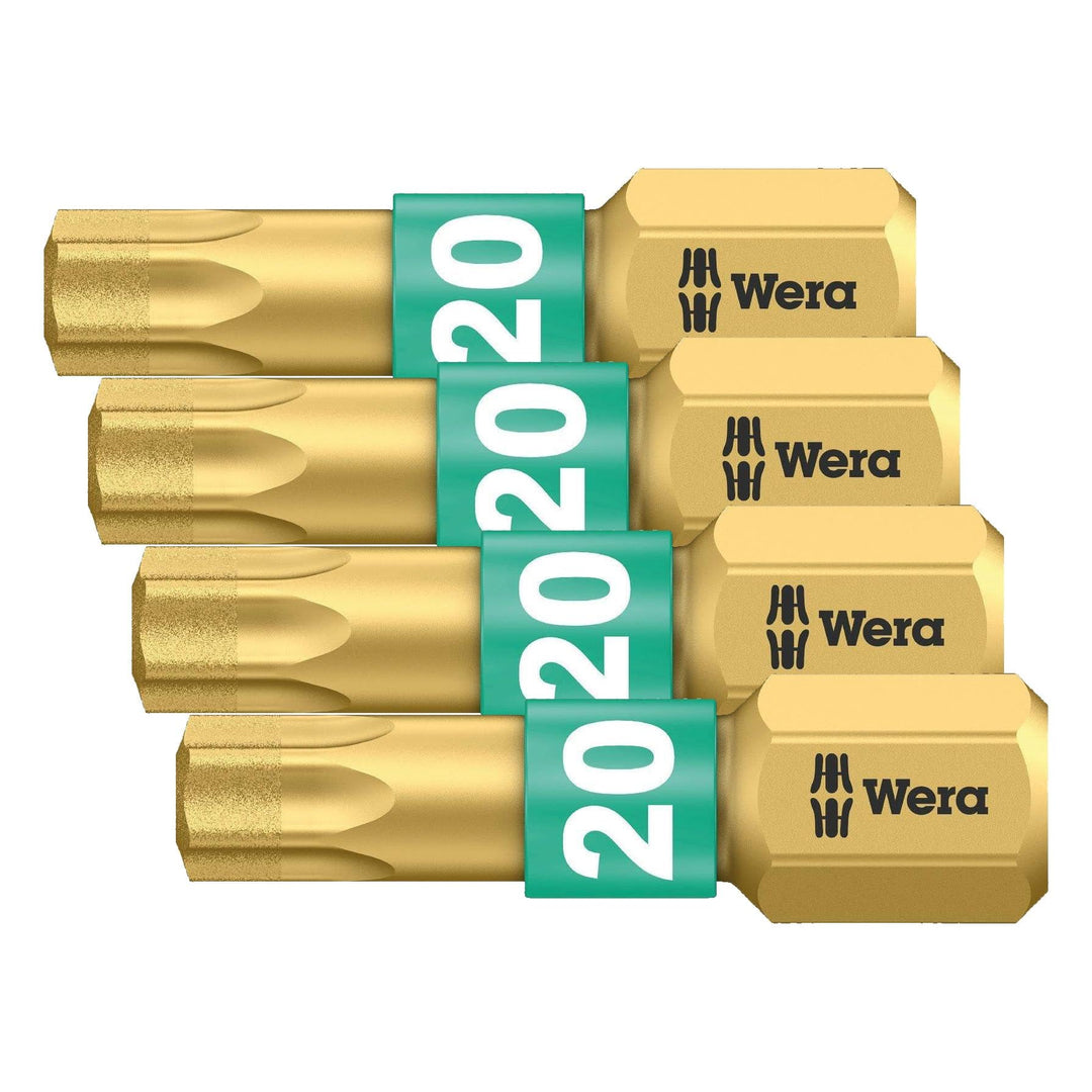 Wera 867/1 BDC Torx Bits SB TX20, TX 20 x 25 mm, Wera 05134376001 (Packung mit 4) 20 x 25 mm (Packun
