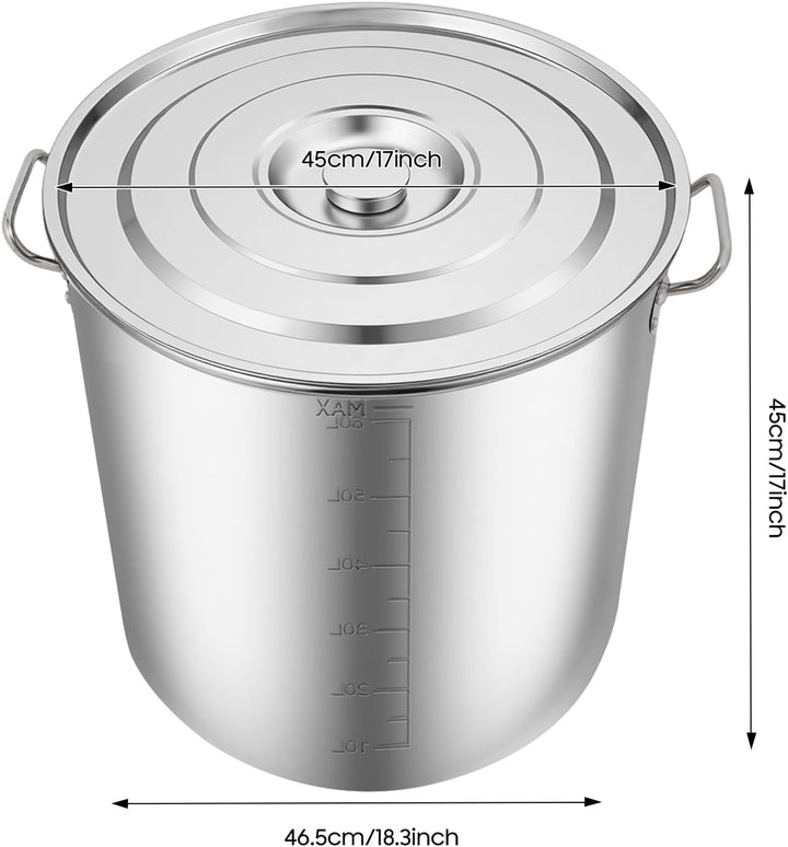 70L Suppentopf, Grosse Kapazität Gastronomie Kochtopf mit Campingkochtopf Cooking Pot, Griffen Ausge