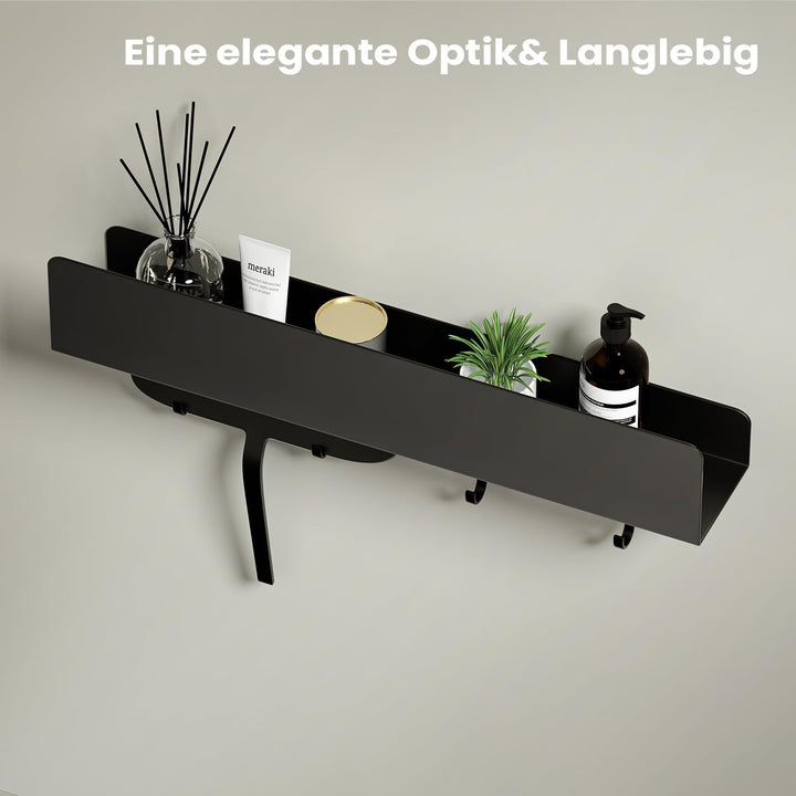 REKITA Duschablage ohne Bohren, Badezimmer Organizer 40 cm, Duschablage Edelstahl mit 4 Abnehmbaren