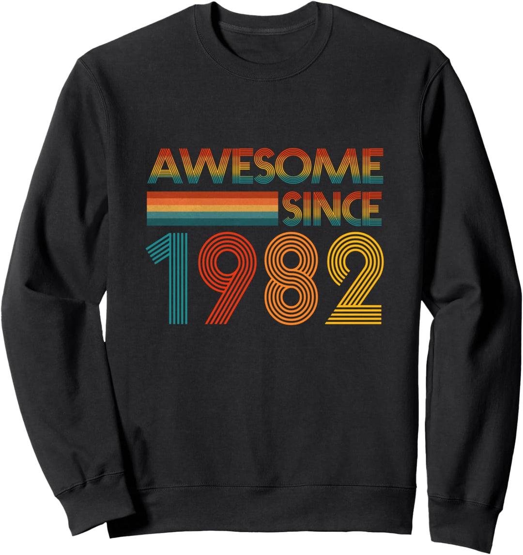 40. Geburtstag Männer Frauen Retro Awesome Since 1982 Sweatshirt