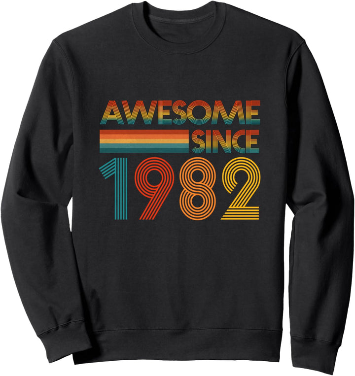 40. Geburtstag Männer Frauen Retro Awesome Since 1982 Sweatshirt