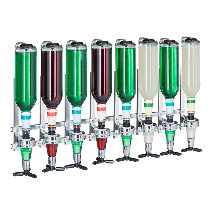 Relaxdays Barbutler Wand, Portonierer für 8 Flaschen, Profi Portionierer 3 cl, Bar Accessoire, HBT: