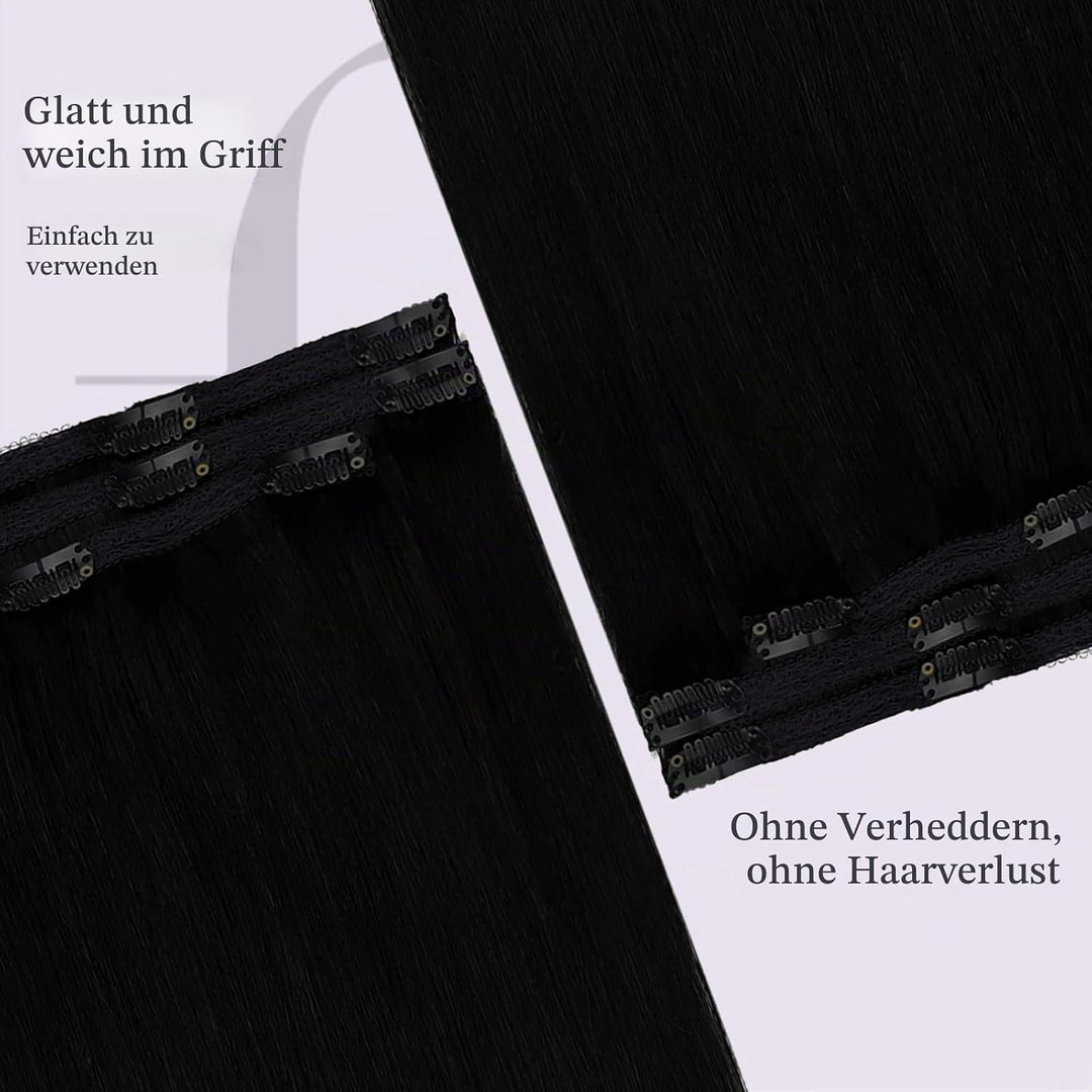 Fshine Clip in Ehthaar Extensions Dunkelbraun 30cm 3pcs Remy Ehthaar Clip in Extensions Jet Black Cl