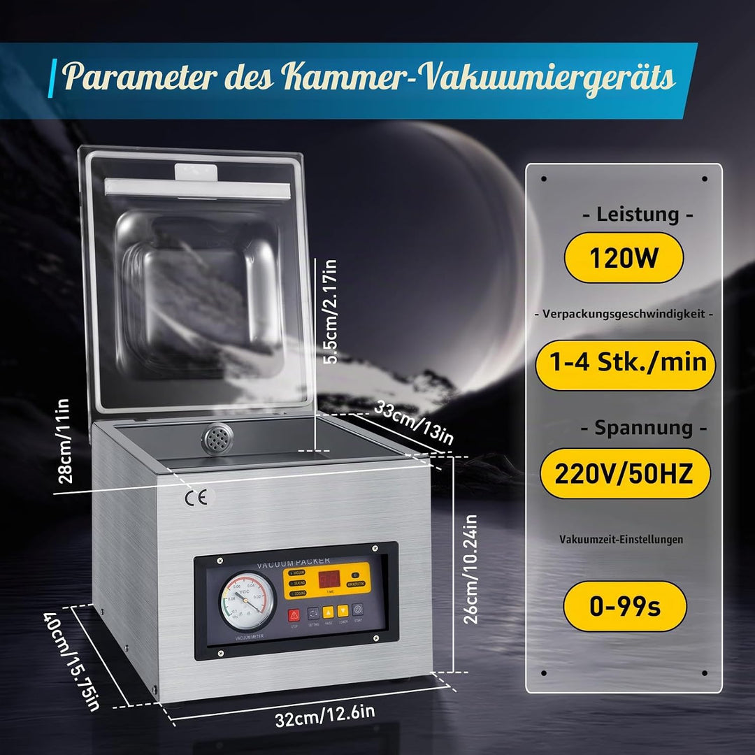 Vakuumiergerät, kammervakuumierer,vakumierergerät für lebensmittel, Benchtop Vakuumiergerät, Industr