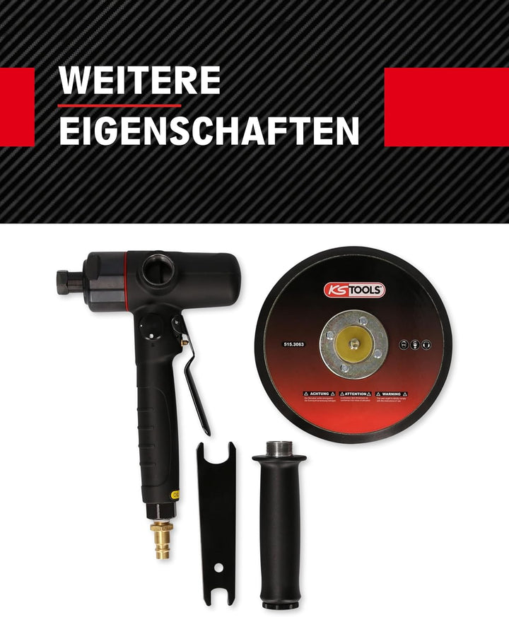 KS Tools 515.3063 1/4 Druckluft-Polierer Rot Schwarz