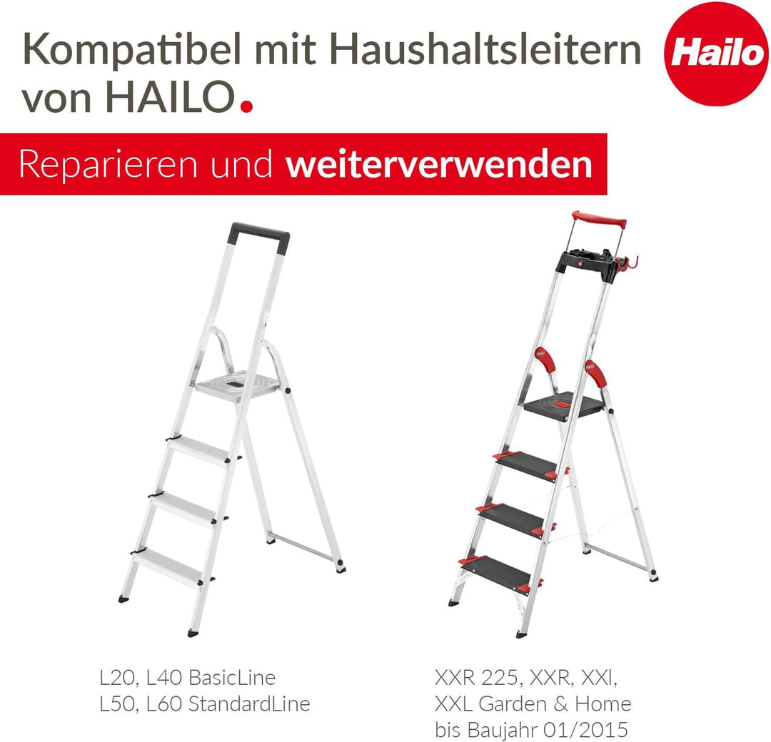 Hailo Leiter-Fuss-Set - Ersatzfüsse für Hailo Haushaltsleitern wie L20, L40 BasicLine und L50, L60 S