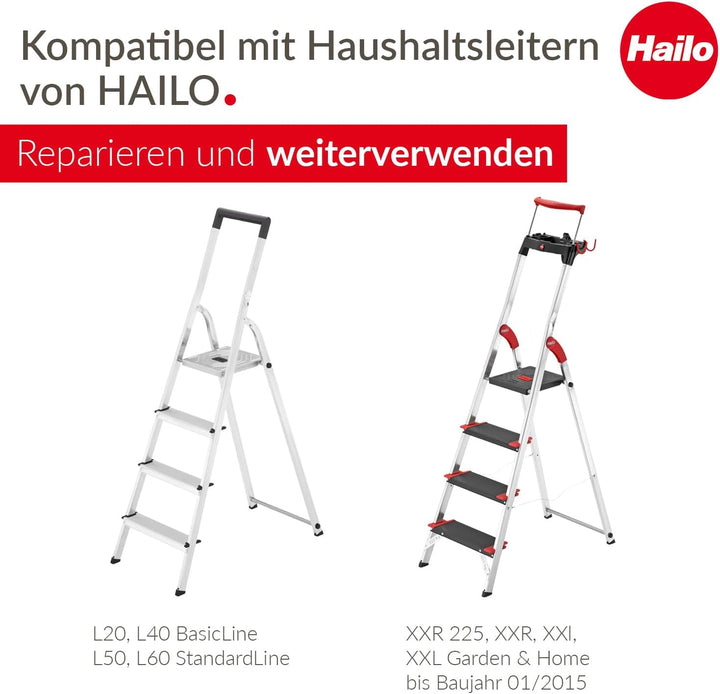 Hailo Leiter-Fuss-Set - Ersatzfüsse für Hailo Haushaltsleitern wie L20, L40 BasicLine und L50, L60 S