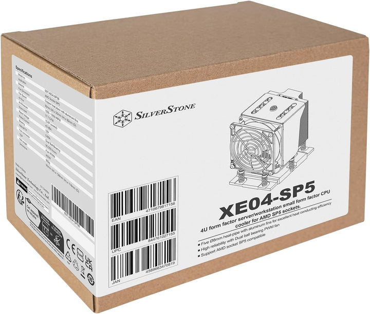 SilverStone Technology XE04-SP5 4U SFF Server/Workstation CPU Kühler für Intel AMD SP5 Sockel, SST-X