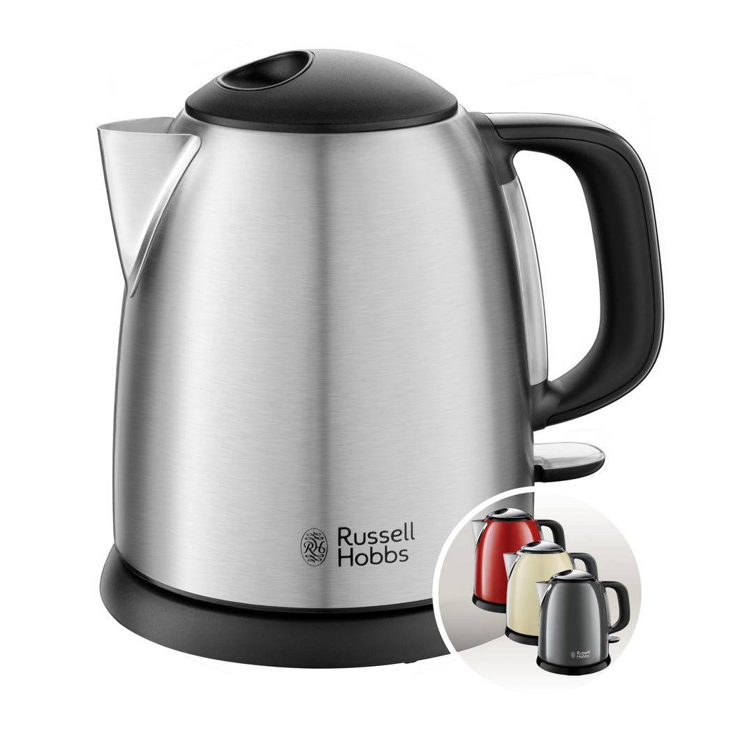 Russell Hobbs 1L kompakter Wasserkocher, schnell kochend, herausnehmbarer Kalkfilter, waschbar, sich