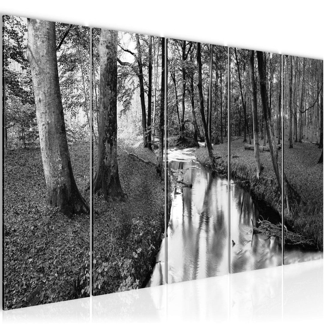 Runa Art Bild Wald Landschaft Wandbilder auf Vlies Leinwand 5 Teilig Wanddekoration Schlafzimmer Woh