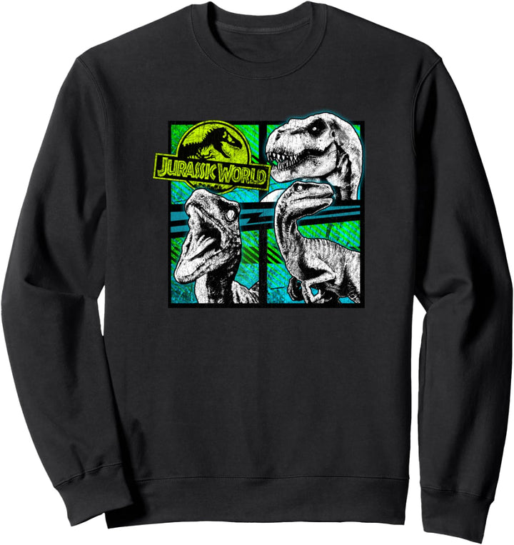Jurassic World Dinosaurier-Gruppe 3 Neon Sweatshirt
