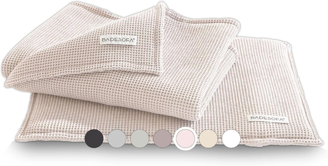 SAUNASOFA Sauna Set - Kissen 40x50 cm & Handtuch 100x200 cm aus Baumwolle - Waschbar & hitzebeständi