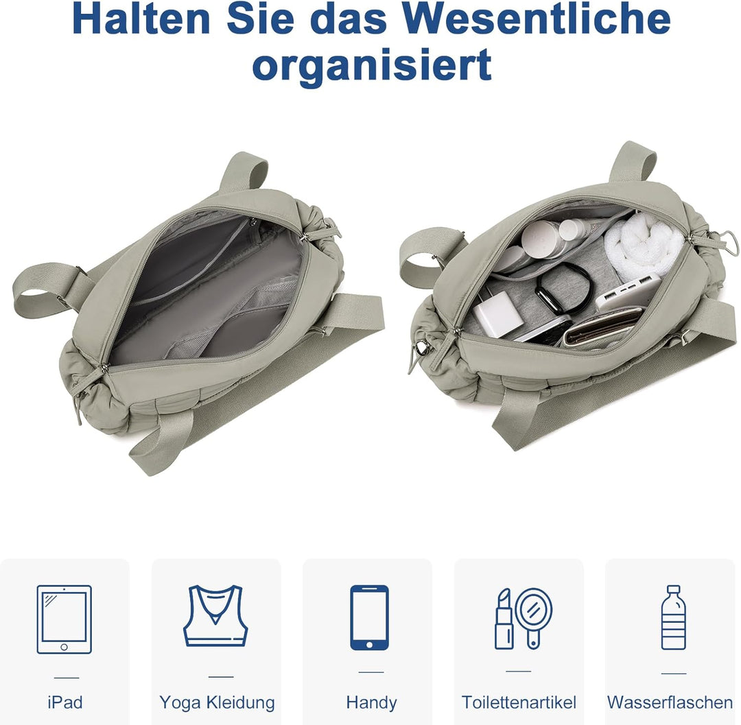LEDAOU Mini Sporttasche für Damen, Kleiner gepolsterter Turnbeutel mit Nassfach und Münztasche, Leic