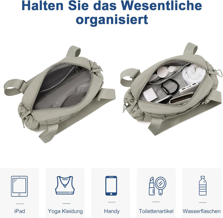 LEDAOU Mini Sporttasche für Damen, Kleiner gepolsterter Turnbeutel mit Nassfach und Münztasche, Leic